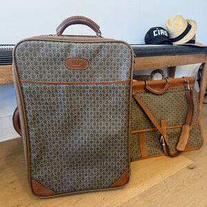 Vintage Hartmann Luggage Set | Leather Trim Rolling Suitcase & Weekender Bag